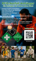 RFID-Notfall-Anhänger - Notfall und Kontaktdaten direkt auf den Anhänger gespeichert und sofort auslesbar ohne Server, ohne Internet! // robust & wasserfest // Sicherheit für alle Altersklassen