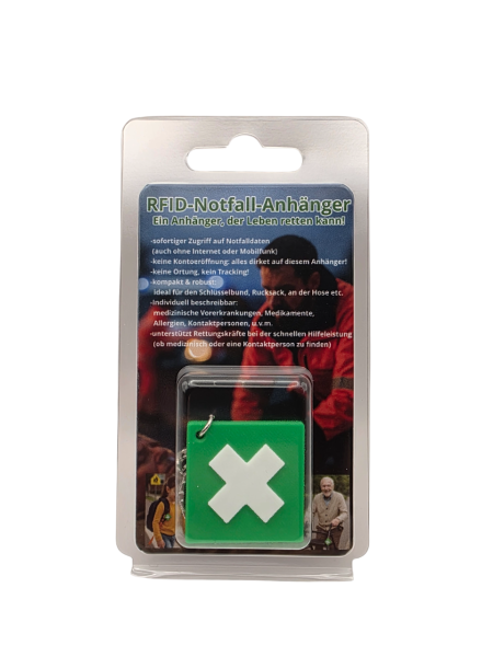 3x RFID-Notfall-Anhänger - Notfall und Kontaktdaten direkt auf den Anhänger gespeichert und sofort auslesbar ohne Server, ohne Internet! // robust & wasserfest // Sicherheit für alle Altersklassen